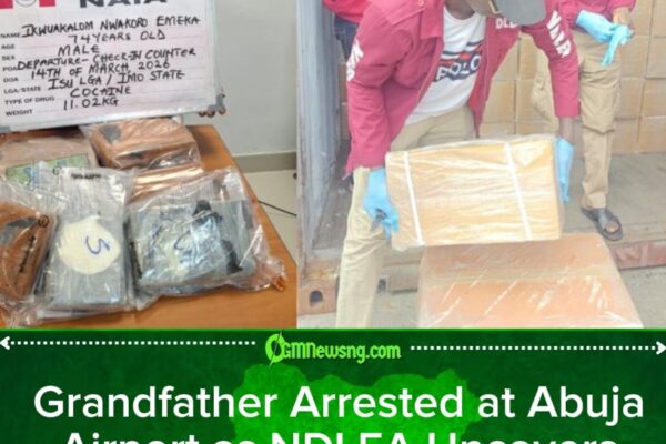 NDLEA Arrests 74-Year-Old Traveller with 11kg Cocaine at Abuja Airport