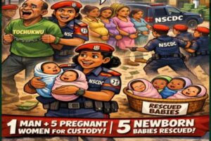 NSCDC Burst Alleged Baby Trafficking Ring for Imo: One Man and Five Pregnant Women Land for Custody, Five Newborn Babies Rescued