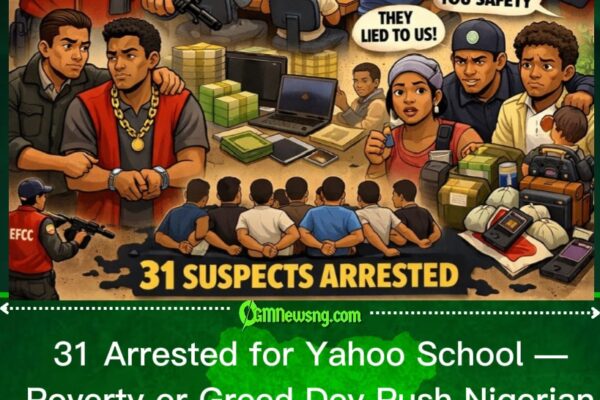 EFCC Burst Yahoo Academy for Abuja, Free Tr@fficked Victims, Arrest 31 Suspects