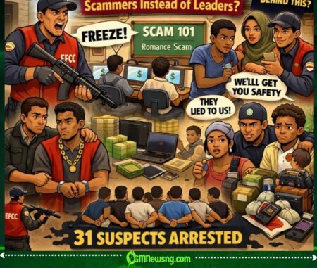 EFCC Burst Yahoo Academy for Abuja, Free Tr@fficked Victims, Arrest 31 Suspects