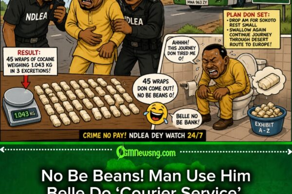 NDLEA Catch Businessman wey Belle Full of Cocaine for Oyo – as Him Drop 45 Wraps for Toilet Drama