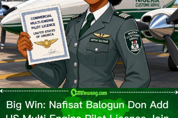 Nafisat Balogun Don Become First Nigeria Customs Female Pilot Wey Bag US Commercial Multi-Engine Licence