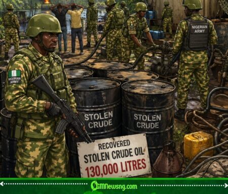 Nigerian Army Scatter Illegal Oil Bunkering Network, Seize 130,000 Litres of Crude for Niger Delta Operation