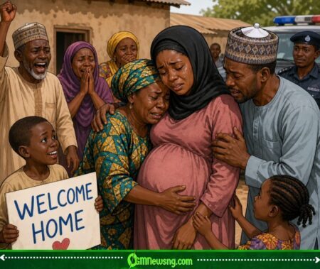 Abducted Woman Wey Dey Kaduna Don Come Back House After 5 Months, She Carry Belle for Captivity