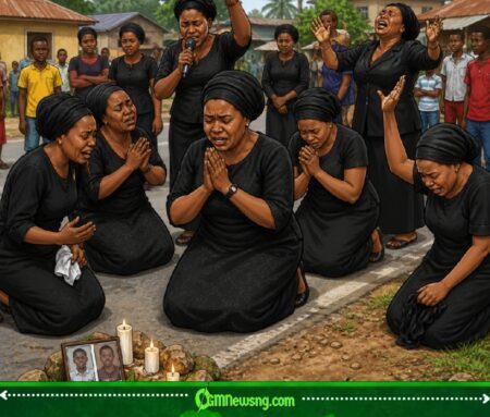 Black-clad women cry and pray for roadside as youths dey die one by one for Cross River community
