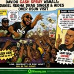 Davido Cash Spray Wahala: Daniel Regha Drag Singer & Aides as Osun Visit Turn Street Carnival