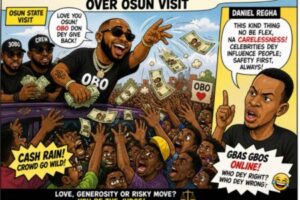 Davido Cash Spray Wahala: Daniel Regha Drag Singer & Aides as Osun Visit Turn Street Carnival