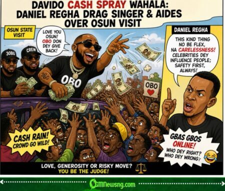 Davido Cash Spray Wahala: Daniel Regha Drag Singer & Aides as Osun Visit Turn Street Carnival