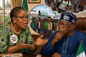 Ezekwesili Yarn Tinubu Make E Call Nigerians Wey Dey South Africa Come House Sharp Sharp