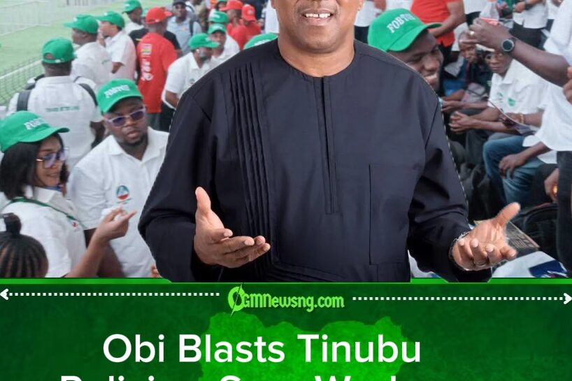 Obi Criticises Tinubu’s Economic Policies, Raises Alarm Over Workers’ Hardship