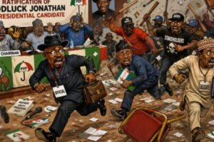 PDP Crisis: Leaders Run, Thugs Roam, Jonathan Ratification Survive By Whisker
