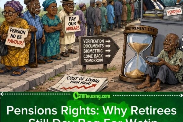 Pensions Rights: Pensioners Say Dem No Fit Chop Grammar While Their Sweat Dey Hang