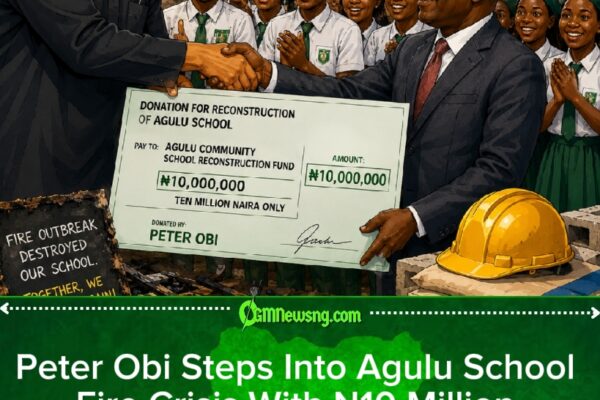 Peter Obi Carry ₦10 Million Enter Agulu School Fire Crisis As Community Begin Rebuild Hope