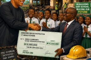 Peter Obi Carry ₦10 Million Enter Agulu School Fire Crisis As Community Begin Rebuild Hope