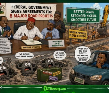 Road Projects Wahala: FG Signs Big, Nigerians Ask If Potholes Finally Don Retire