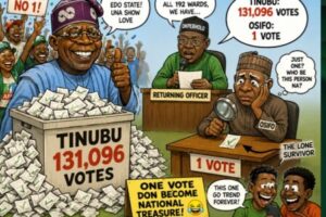 One Vote Wahala: Tinubu Carry 131,096, Opponent Carry Lone Survivor