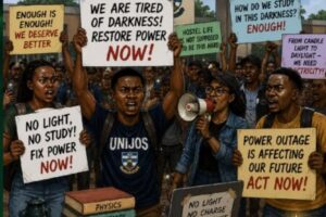 UNIJOS Students Carry Protest Enter Campus As Power Outage Turn Hostel Life To Survival Reality Show
