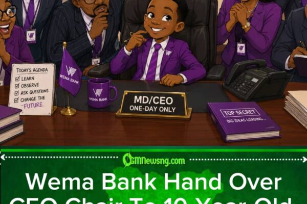 Wema Bank Give 10-Year-Old CEO Seat, Nigerian Adults Suddenly Dey Protect Their Office Chairs