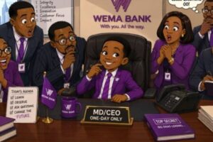Wema Bank Give 10-Year-Old CEO Seat, Nigerian Adults Suddenly Dey Protect Their Office Chairs