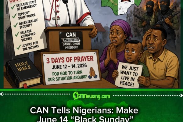 CAN Declare June 14 “Black Sunday,” Nigerians Dey Pray, Government Dey Nap