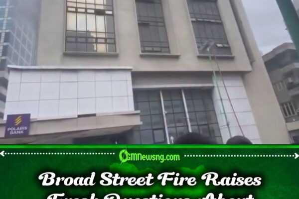 Polaris Bank At It Again As Broad Street Fire Shocks Lagos Business Hub as Flames Invade Building During Peak Hours