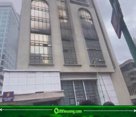Polaris Bank At It Again As Broad Street Fire Shocks Lagos Business Hub as Flames Invade Building During Peak Hours
