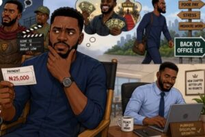 DEYEMI OKANLAWON CHECK SALARY ALERT, TELL CAMERA: "ABEG, I DEY GO OFFICE!"