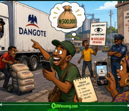 Dangote Truck: ₦500k Don Turn New Hustle? Company Say “See Something, Chop Something!”