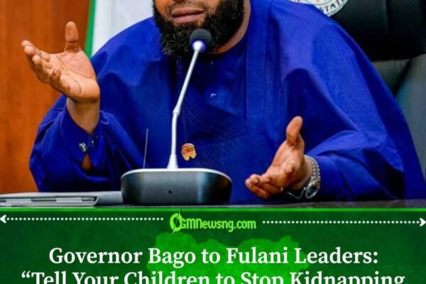 Governor Bago Urges Fulani Leaders today Warn Youth Against Kidnapping