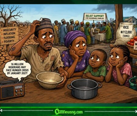 HUNGER DEY SHARPEN KNIFE: Report Say 16 Million Nigerians Fit Face Food Wahala Before January 2027
