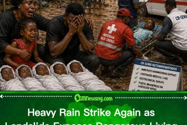 Heavy Rain Turn Ikot Anwatim Upside Down as Landslide Wipe House, Kpai Four Pikin and One Adult for Cross River