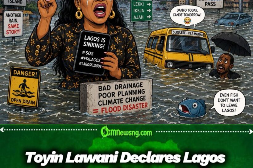 Lagos Floods: “Lagos Is Sinking!” — Toyin Lawani’s Emotional Cry Reignites Questions About the City’s Flood Crisis