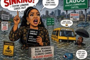 Lagos Floods: “Lagos Is Sinking!” — Toyin Lawani’s Emotional Cry Reignites Questions About the City’s Flood Crisis