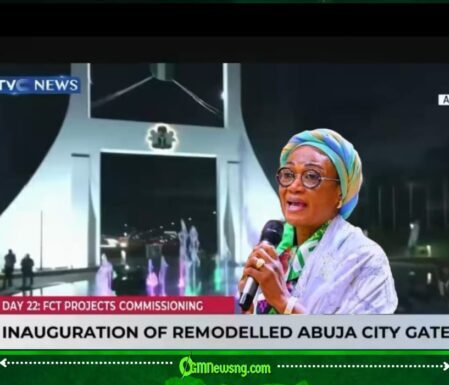 First Lady Oluremi Tinubu Unveils Abuja City Gate as Nigerians Ask if Beautification Matches Daily Realities
