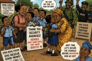 Oyo Rescue Finally Land After 50 Days, But Nigerians Still Dey Ask Who Go Protect The Next Classroom