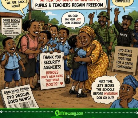 Oyo Rescue Finally Land After 50 Days, But Nigerians Still Dey Ask Who Go Protect The Next Classroom