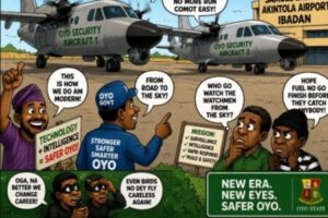 ALERT! Oyo Security Aircraft Don Arrive Ibadan, But Big Fight Don Start Over Who Go Control the Flying Eye