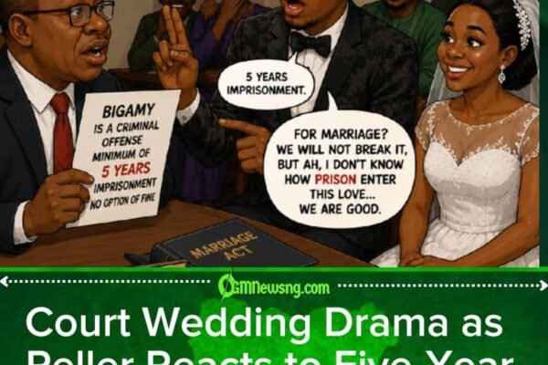 “Na Love We Come Do, Wetin Prison Dey Find Here?” – Peller Scatter Court Wedding with Question Wey Make Everybody Laugh