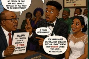 “Na Love We Come Do, Wetin Prison Dey Find Here?” – Peller Scatter Court Wedding with Question Wey Make Everybody Laugh