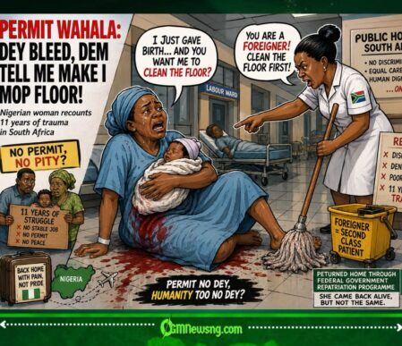 Permit Matter Don Pass Immigration, E Enter Labour Room Too