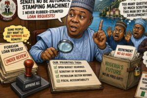 Foreign Loans: “Loan No Be Free Awoof” — Saraki Say Senate Bin Dey Ask Questions Wey Some People No Like