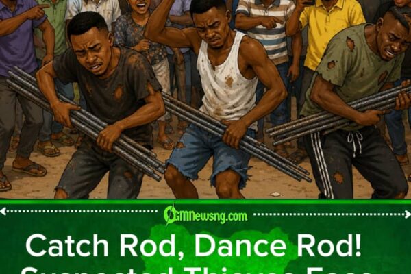 Dance First, Explain Later!” – Three Suspected Rod Thieves Perform Street Show After Dem Allegedly Stole Building Iron for Nsukka