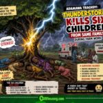 Thunderstorm Wahala: Tree Weh Promise Shelter Allegedly Hand Over Six Pikin To Lightning