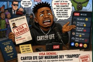 Visa Denial: Carter Efe Say Nigerians Dey “Trapped,” Internet Quickly Turn Embassy Matter To National Comedy Show