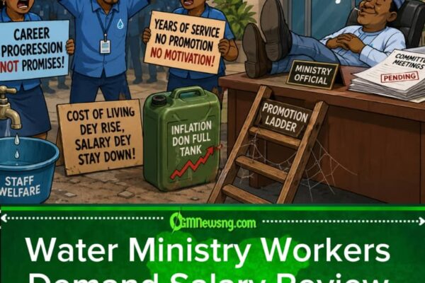 Water Ministry Workers Say Dem Don Tire for Promise As Water No Dey Flow, Salary Too No Dey Grow