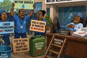 Water Ministry Workers Say Dem Don Tire for Promise As Water No Dey Flow, Salary Too No Dey Grow