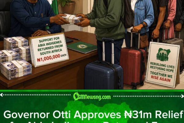 Alex Otti Approves ₦1m Each for 31 Abia Returnees From South Africa as Government Plans Their Reintegration