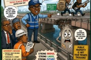 Sanwo-Olu Visits Damaged BRIDGE As Lagos Declares War On Public Property Destroyers