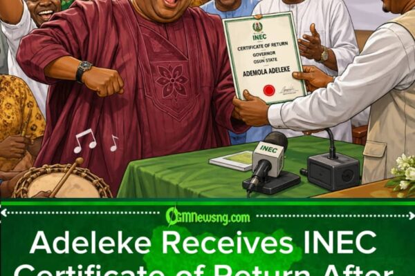 Certificate of Return Collected By Adeleke Turns INEC Office to Mini Political Dance Floor