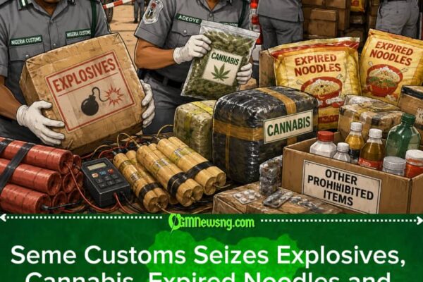 Customs For Seme Border Catch Explosives, Expired Noodles, Cannabis — Smugglers Come Border With Full Shopping List